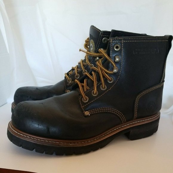 Eurostar Shoes Musky Black Leather Big Size 3 Steel Toe Work Boots
